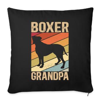 Boxer Grandpa German Boxer Dog Gift - Sofa pillowcase 17,3'' x 17,3'' (45 x 45 cm) - black - Front