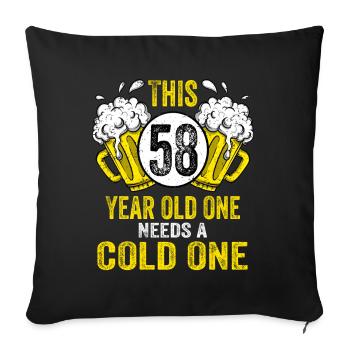 Men Beer Birthday Funny 58 Year Old Beer Lover - Sofa pillowcase 17,3'' x 17,3'' (45 x 45 cm) - black - Front