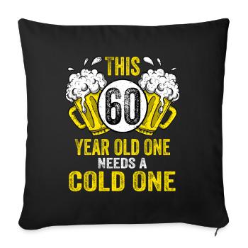 Men Beer Birthday Funny 60 Year Old Beer Lover - Sofa pillowcase 17,3'' x 17,3'' (45 x 45 cm) - black - Front