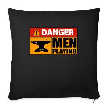 Forger des hommes dangereux jouant aux forgerons métallurgistes - Housse de coussin décorative 45 x 45 cm - noir - Devant