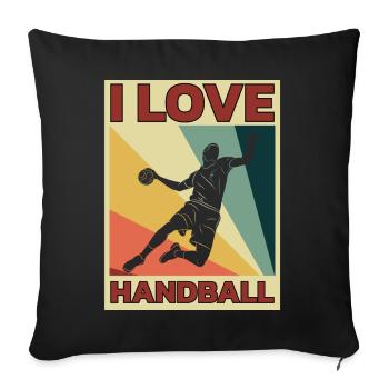 Équipe de handball, club, entraîneur, entraîneur, joueur - Housse de coussin décorative 45 x 45 cm - noir - Devant