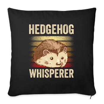 Hérisson Whisperer Mignon Pet Dictons - Housse de coussin décorative 45 x 45 cm - noir - Devant