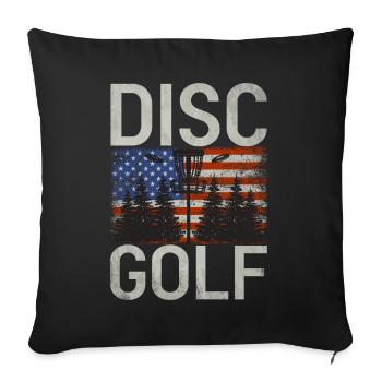 Joueur de Disc Golf et d’Ultimate Frisbee - Housse de coussin décorative 45 x 45 cm - noir - Devant
