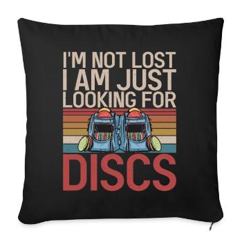 Lustiges Disc Golf & Ultimate Frisbee Spieler - Sofakissenbezug 45 x 45 cm - Schwarz - Vorne