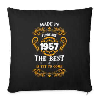 Fabriqué en février 1957 Le meilleur - Housse de coussin décorative 45 x 45 cm - noir - Devant