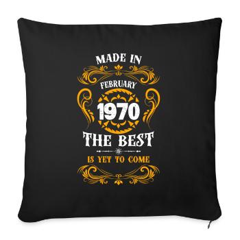 Made In February 1970 The Best - Housse de coussin décorative 45 x 45 cm - noir - Devant