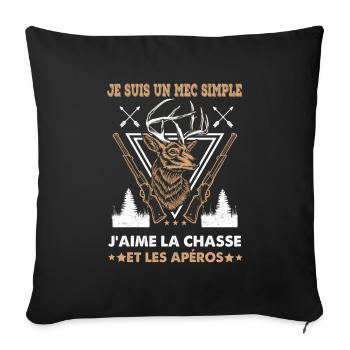 Chasse: Les meilleurs vêtements pour les chasseurs - Housse de coussin décorative 45 x 45 cm - noir - Devant