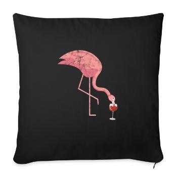 Flamingo Wine - Sofa pillowcase 17,3'' x 17,3'' (45 x 45 cm) - black - Front