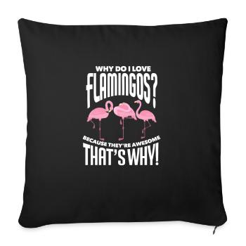 Flamingo - Sofa pillowcase 17,3'' x 17,3'' (45 x 45 cm) - black - Front