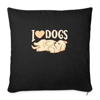 Golden Retriever Goldie Chien Chien Cadeau - Housse de coussin décorative 45 x 45 cm - noir - Devant