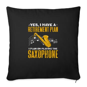 Ruhestand Saxophone - Sofakissenbezug 45 x 45 cm - Schwarz - Vorne