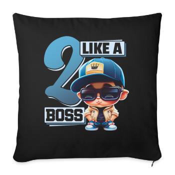 Bébé 2ème anniversaire Jeunes filles comme un patron - Housse de coussin décorative 45 x 45 cm - noir - Devant