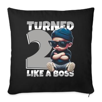 Bébé 2ème anniversaire Jeunes filles comme un patron - Housse de coussin décorative 45 x 45 cm - noir - Devant