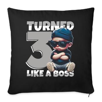 Bébé 3ème anniversaire Jeunes filles comme un patron - Housse de coussin décorative 45 x 45 cm - noir - Devant