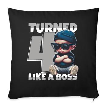 Baby 4th Birthday Boy Girl Like a - Sofa pillowcase 17,3'' x 17,3'' (45 x 45 cm) - black - Front