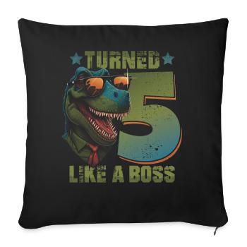 Baby 5th Birthday Young Girls Like a Boss - Sofa pillowcase 17,3'' x 17,3'' (45 x 45 cm) - black - Front