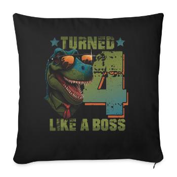 Baby 4. Geburtstag Junge Mädchen Like a Boss - Sofakissenbezug 45 x 45 cm - Schwarz - Vorne