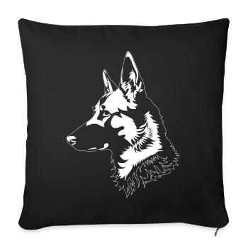 German Shepherd Silhouette Shepherd Dogs - Sofa pillowcase 17,3'' x 17,3'' (45 x 45 cm) - black - Front