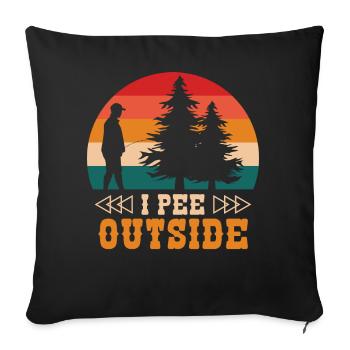 I pee outside I love it outside - Sofa pillowcase 17,3'' x 17,3'' (45 x 45 cm) - black - Front