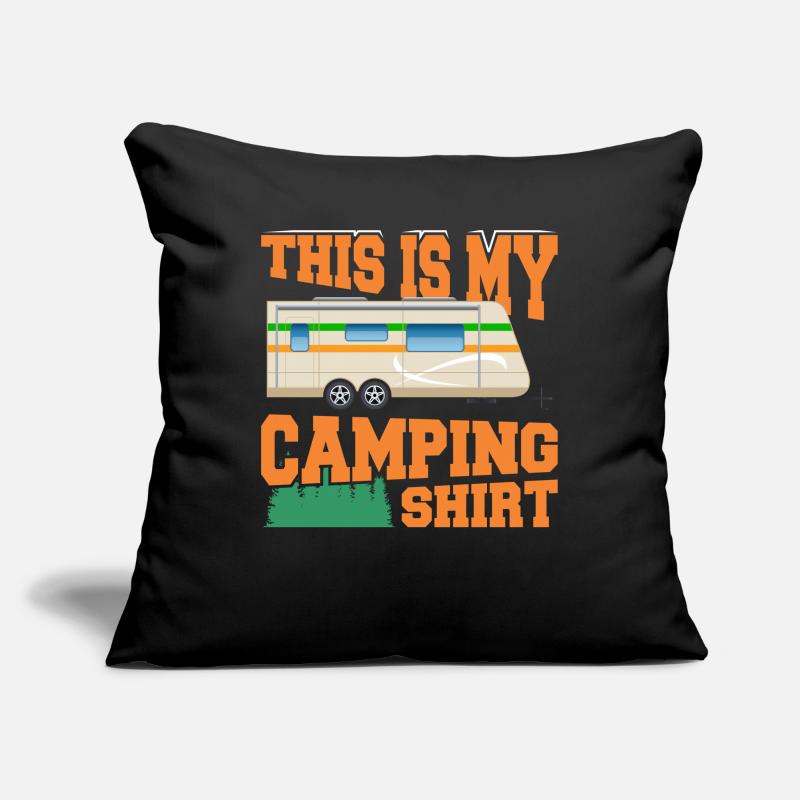 Ceci est mon camping Housse de coussin décorative 45 x 45 cm