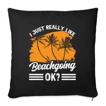 J’aime juste m’allonger sur la plage - Housse de coussin décorative 45 x 45 cm - noir - Devant