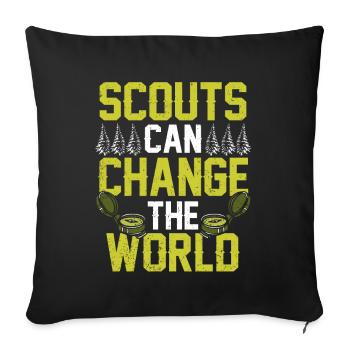 Scouts can change the world Clan sayings - Sofa pillowcase 17,3'' x 17,3'' (45 x 45 cm) - black - Front