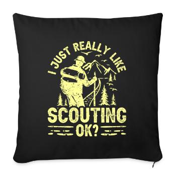 I like scouting just very much clan scouts - Sofa pillowcase 17,3'' x 17,3'' (45 x 45 cm) - black - Front