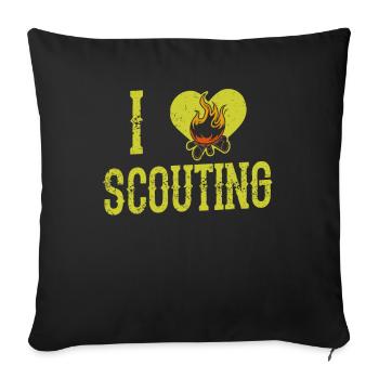 I Love Scouts Camp Scouting Family - Sofa pillowcase 17,3'' x 17,3'' (45 x 45 cm) - black - Front