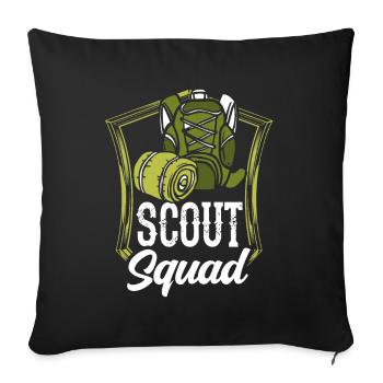 Scout Team Scouting Tent Camp Clan - Housse de coussin décorative 45 x 45 cm - noir - Devant