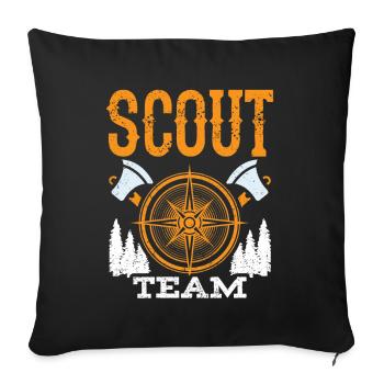 Pfadfinder Team Pfadfinden Sippe Zeltlager - Sofakissenbezug 45 x 45 cm - Schwarz - Vorne