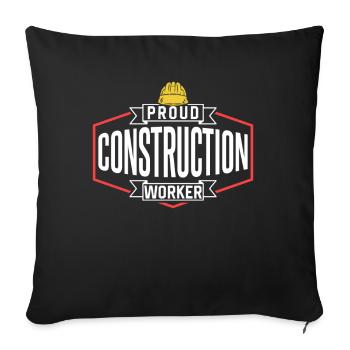 Proud Construction Worker Team Construction Site Teamwork - Sofa pillowcase 17,3'' x 17,3'' (45 x 45 cm) - black - Front