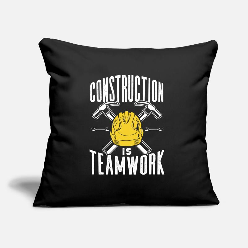 Construction work is teamwork Construction site Teamwork Construction Sofa pillowcase 17,3'' x 17,3'' (45 x 45 cm)