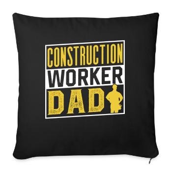 Construction worker father teamwork construction site construction team - Sofa pillowcase 17,3'' x 17,3'' (45 x 45 cm) - black - Front