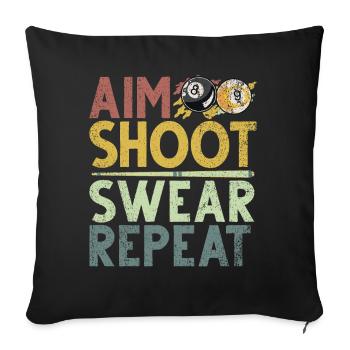 Billard Dicton Amusant & Design Snooker Homme - Housse de coussin décorative 45 x 45 cm - noir - Devant