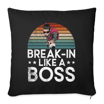 Billard Dicton Amusant & Design Snooker Homme - Housse de coussin décorative 45 x 45 cm - noir - Devant