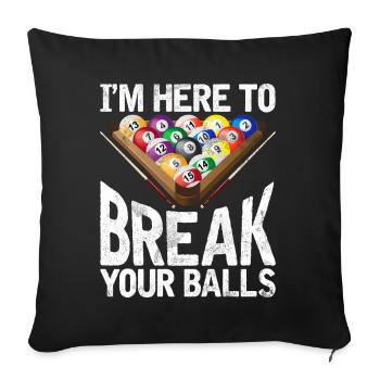 Billard Dicton Amusant & Design Snooker Homme - Housse de coussin décorative 45 x 45 cm - noir - Devant