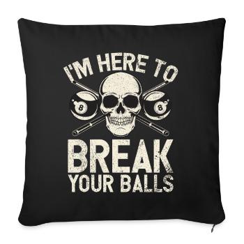 Billard Dicton Amusant & Design Snooker Homme - Housse de coussin décorative 45 x 45 cm - noir - Devant