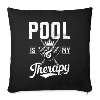 Billard Dicton Amusant & Design Snooker Homme - Housse de coussin décorative 45 x 45 cm - noir - Devant