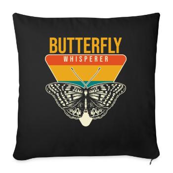 Schmetterlinge Schmetterling Flüsterer - Sofakissenbezug 45 x 45 cm - Schwarz - Vorne