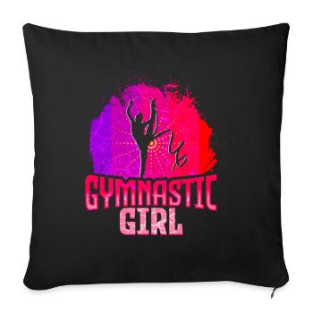 Gymnastics Gymnastics Acrobatics - Sofa pillowcase 17,3'' x 17,3'' (45 x 45 cm) - black - Front