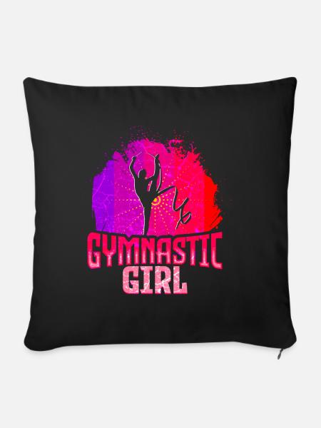 Gymnastik Turnen Akrobatik - Sofakissenbezug 45 x 45 cm - Schwarz