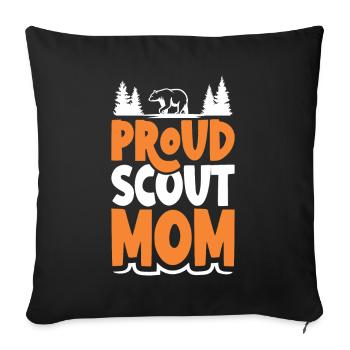 Proud Scout Mom Scouting Camp Mom Mom Moms - Sofa pillowcase 17,3'' x 17,3'' (45 x 45 cm) - black - Front