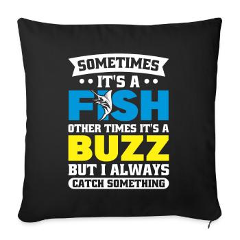 Here Fishy Fishy Design - Sofa pillowcase 17,3'' x 17,3'' (45 x 45 cm) - black - Front