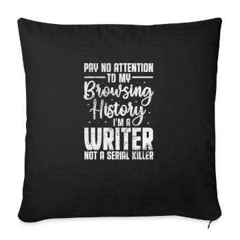 Author Authors Writer Book Gift - Sofa pillowcase 17,3'' x 17,3'' (45 x 45 cm) - black - Front