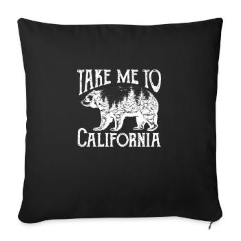 Californie - Housse de coussin décorative 45 x 45 cm - noir - Devant