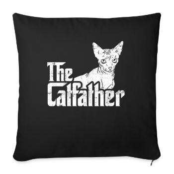 Meilleur père Sphynx de tous les temps - Housse de coussin décorative 45 x 45 cm - noir - Devant