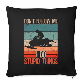 J’ai quitté ma motoneige - Housse de coussin décorative 45 x 45 cm - noir - Devant