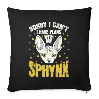 Je ne peux pas planifier avec Sphynx Kitten Pet Owner - Housse de coussin décorative 45 x 45 cm - noir - Devant
