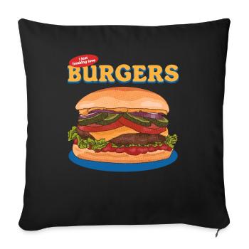 Hamburg Fast Food Burger Fast Food Gift - Sofa pillowcase 17,3'' x 17,3'' (45 x 45 cm) - black - Front
