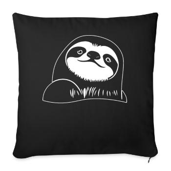 Sloth Portrait Sloth Silhouette Sloth Ges - Sofa pillowcase 17,3'' x 17,3'' (45 x 45 cm) - black - Front